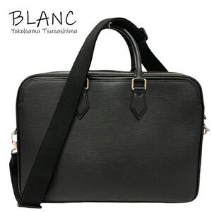 Louis Vuitton Dandy Briefcase Epi Leather Noir Black Blanc White